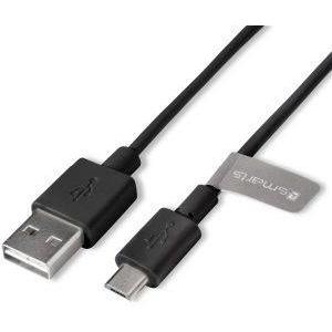 4SMARTS BASIC CORD MICRO USB DATA CABLE 1M BLACK BULK