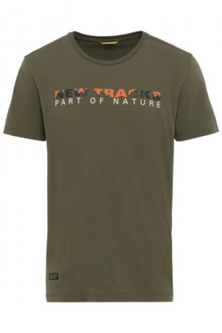 ΑΝΔΡΙΚΟ JERSEY T-SHIRT ΚΟΝΤΟΜΑΝΙΚΟ ΧΑΚΙ ΜΕ ΣΤΑΜΠΑ ΚΑΝΟΝΙΚΗ ΓΡΑΜΜΗ