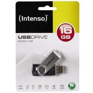INTENSO 3503470 BASIC LINE 16GB USB 2.0 DRIVE BLACK/SILVER