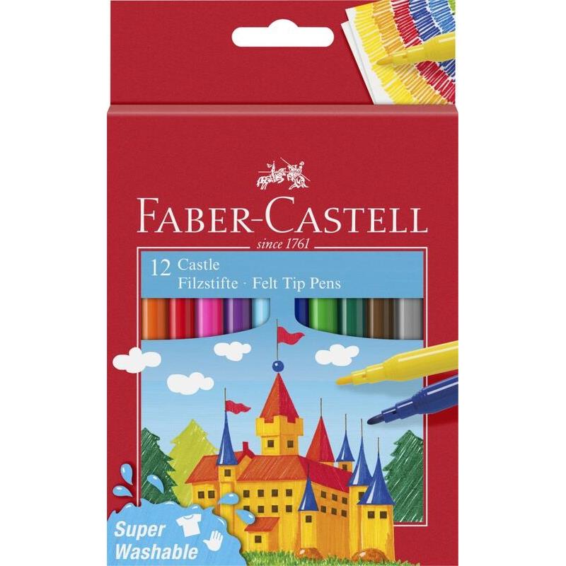 Faber Castell Μαρκαδόροι Super Washable Σετ 12Τμχ (12310339)