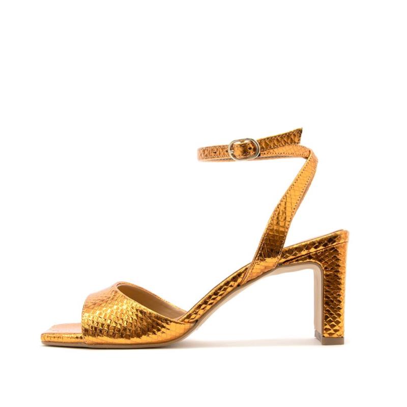 SNAKE SKIN LEATHER HIGH HEEL SANDALS WOMEN ALTRAMAREA