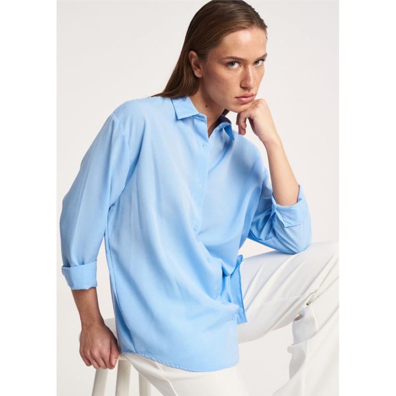 Βαμβακερό πουκάμισο - Γαλάζιο