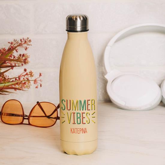 Summer Vibes - Μπουκάλι Θερμός 500ml Κίτρινο