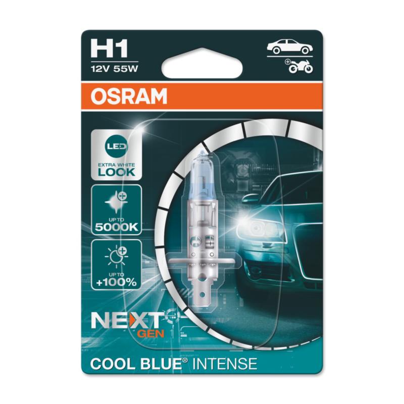 OSRAM H1 12V 55W P14.5s Cool Blue INTENSE NextGeneration 5000K + 100% Περισσότερο Φως (64150CBN) 1τμχ