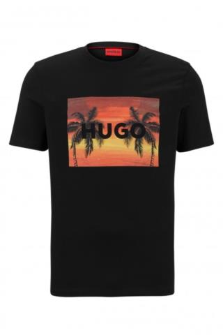 ΑΝΔΡΙΚΟ T-SHIRT ΜΕ ΣΤΑΜΠΑ ΛΟΓΟΤΥΠΟ DULIVE_U232 ΜΑΥΡΟ ΚΑΝΟΝΙΚΗ ΓΡΑΜΜΗ
