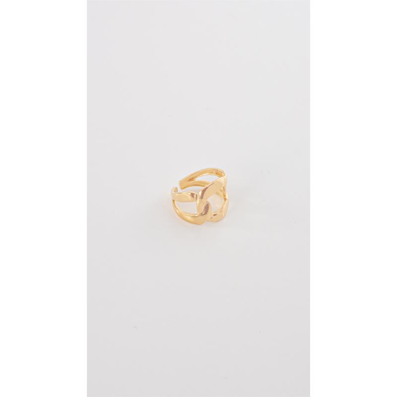Δαχτυλίδι ρυθμιζόμενο με σχέδιο πλεξούδα - Χρυσό (Gold)