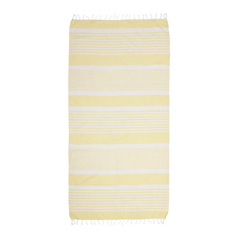 Πετσέτα Θαλάσσης Pestemal Βαμβακερή Κίτρινη-Λευκή 90x170εκ. ble 5-46-807-0089 (Ύφασμα: Βαμβάκι 100%, Χρώμα: Λευκό) - ble - 5-46-807-0089