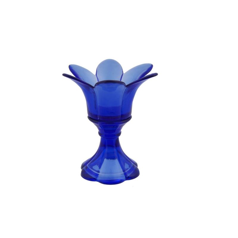 Κηροπήγιο Γυάλινο Λουλούδι Μπλε Art Et Lumiere 10x12εκ. 03438 (Σετ 6 Τεμάχια) (Υλικό: Γυαλί, Χρώμα: Μπλε) - Art Et Lumiere - lumiere_03438