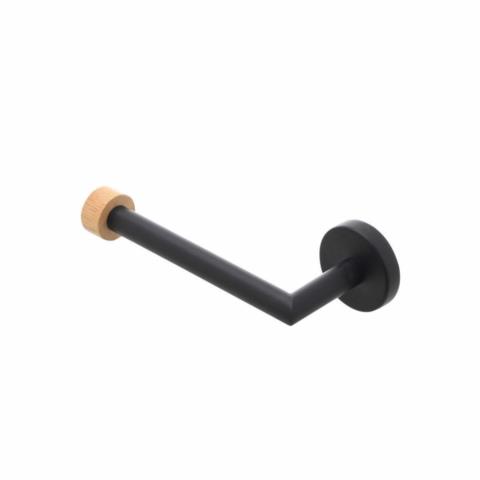Estia Χαρτοθήκη Επιτοίχια ''Bamboo Essentials'' Μεταλλική/Μπαμπού Μαύρη/Φυσική 18.3x5.3x7.2cm 02-14766