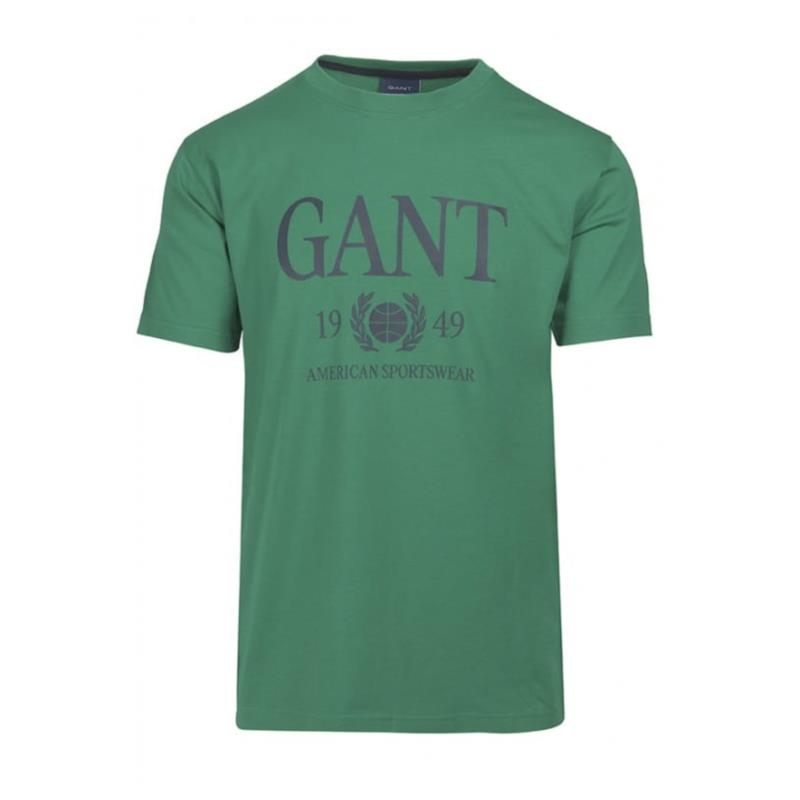 ΑΝΔΡΙΚΟ T-SHIRT ΚΟΝΤΟΜΑΝΙΚΟ RETRO CREST, DARK OLIVE