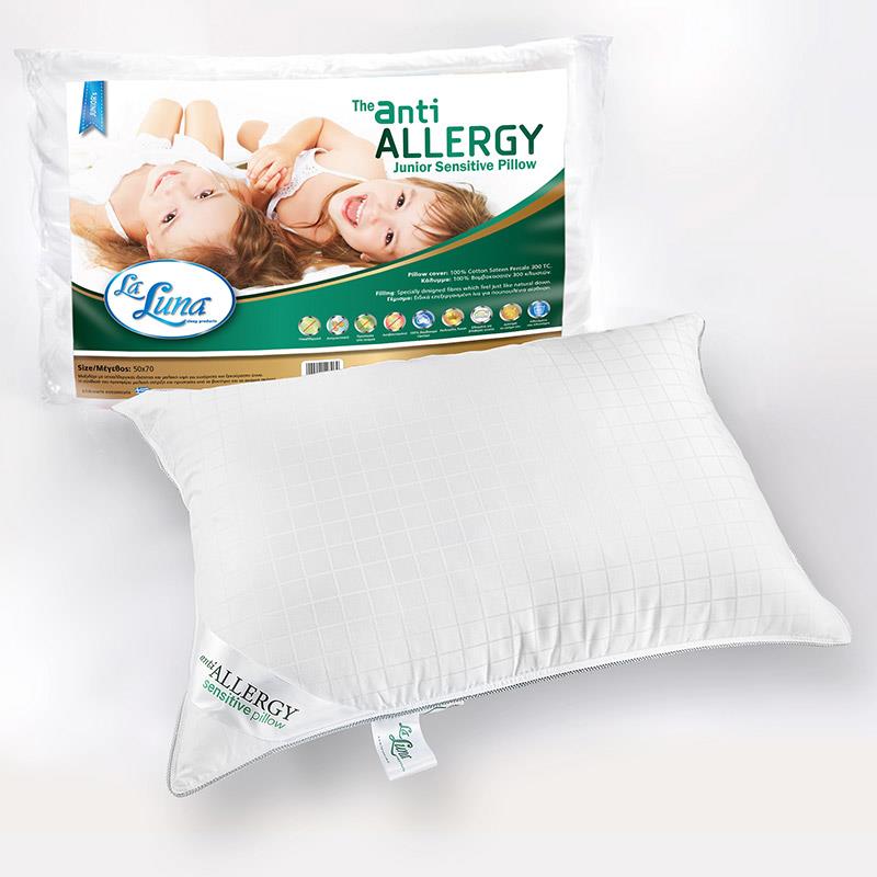 Μαξιλάρι Ύπνου 50X70 La Luna The Anti-Allergy Sensitive Junior Πολύ Μαλακό Λευκό (50x70)