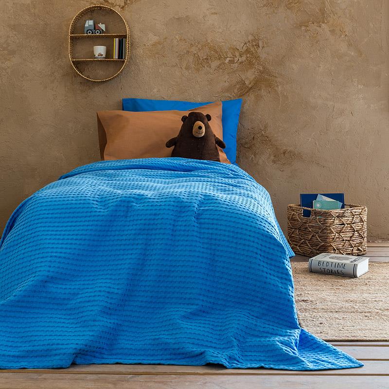 Κουβέρτα Πικέ Μονή 160X240 Nima Habit Ocean Blue (160x240)