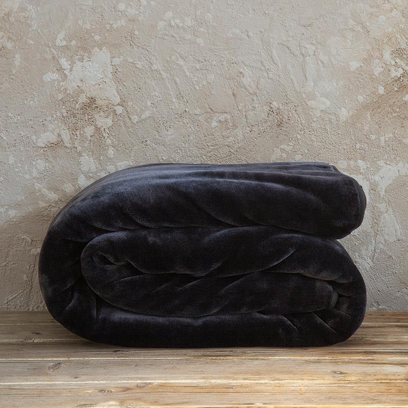 Κουβέρτα Βελουτέ Μονή 160X220 Nima Black Coperta (160x220)