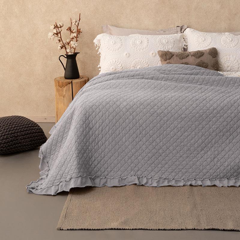 Κουβερλί King Size 260X240 Palamaiki Cover Collection Jocelyn Khaki (260x240)