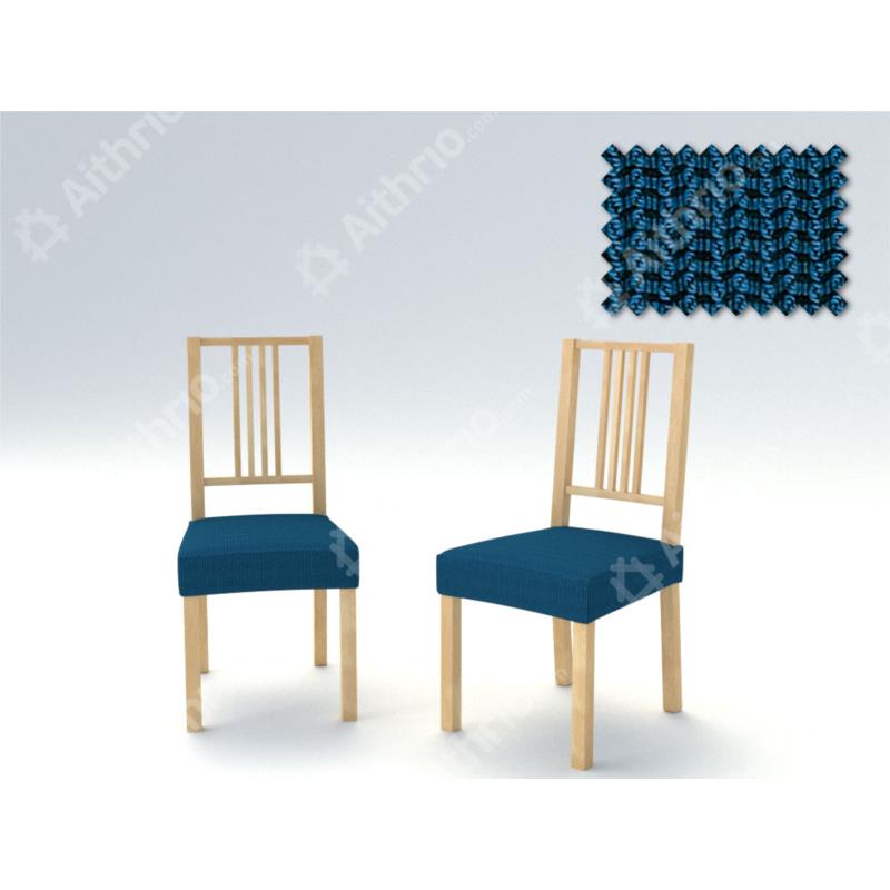 Σετ (2 Τμχ) Ελαστικά Καλύμματα-Καπάκια Καρέκλας Creta - C/4 Μπλε
