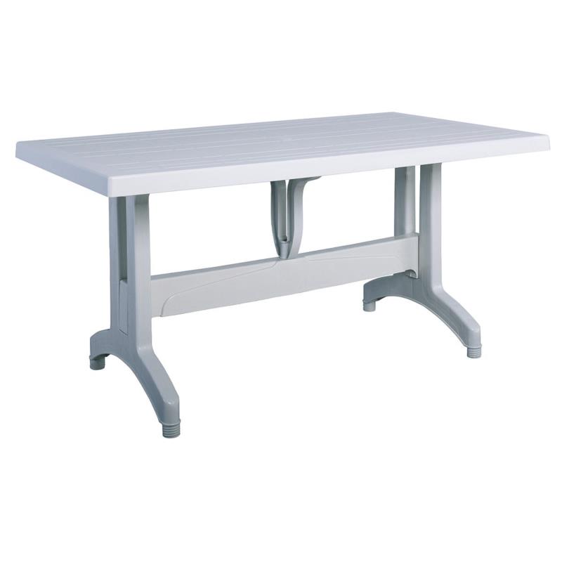 Τραπέζι Τραπεζαρίας Κήπου LUMAR Λευκό PP 140x80x73cm