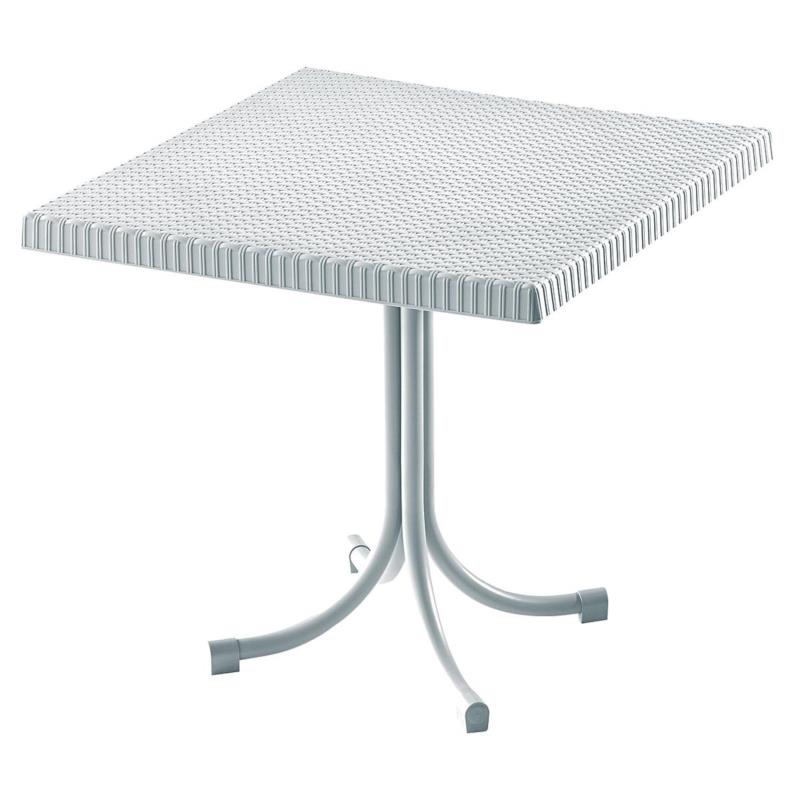Τραπέζι Κήπου RONY Λευκό Μέταλλο/PP 80x80x73cm
