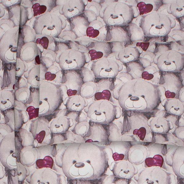 DIMcol ΜΑΞΙΛΑΡΟΘΗΚΗ ΕΜΠΡΙΜΕ kids Teddy Bear 536 50X70 Purple Cotton 100%