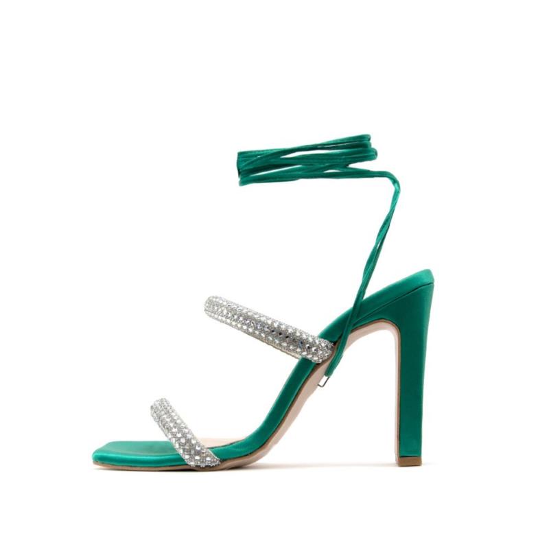 SATIN HIGH HEEL SANDALS WOMEN KOTRIS