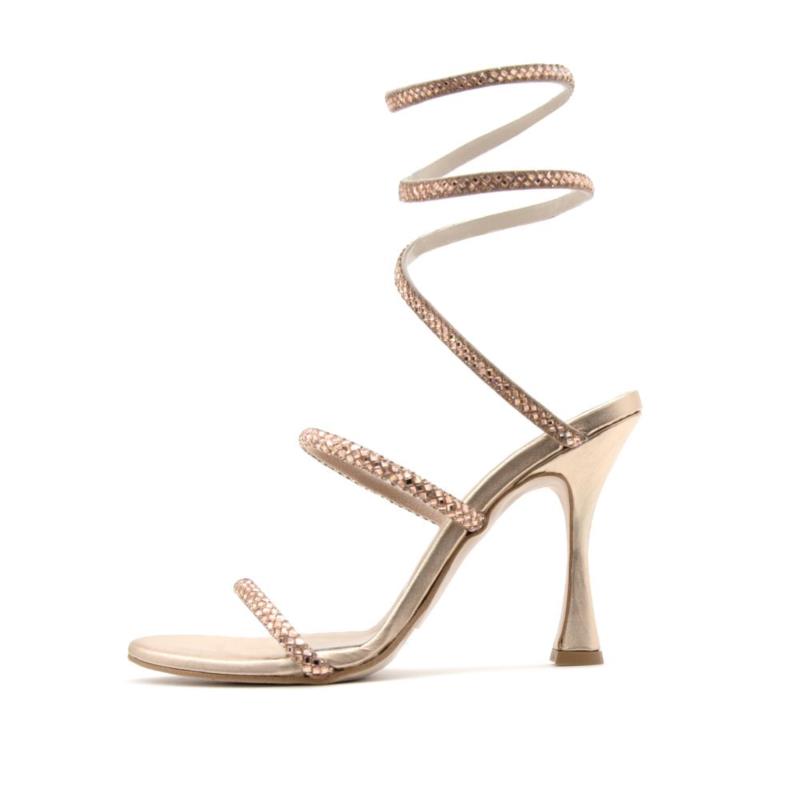 LEATHER HIGH HEEL SANDALS WOMEN KOTRIS