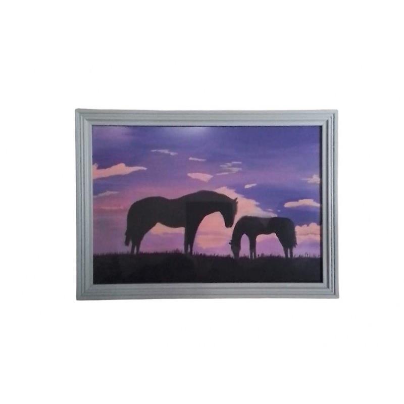 Πίνακας Ζωγραφικής Χειροποίητος Άλογα 45x1,5x32,5εκ. 19958-14 (Χρώμα: Ροζ) - 24home.gr - 19958-14