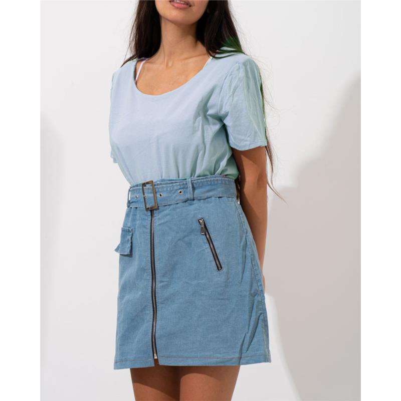 Γυναικεία μπλούζα γαλάζια over-size με μανίκι