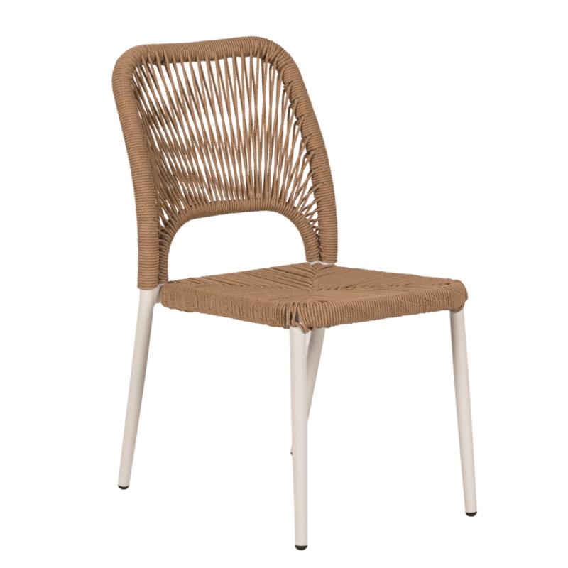 Artelibre Καρέκλα Κήπου TINKISSO Λευκό/Φυσικό Αλουμίνιο/Rattan 45x63x82cm