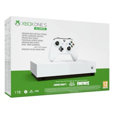 Microsoft Xbox One S White All Digital Edition V2 1TB - Minecraft & Sea of Thieves & Fortnite