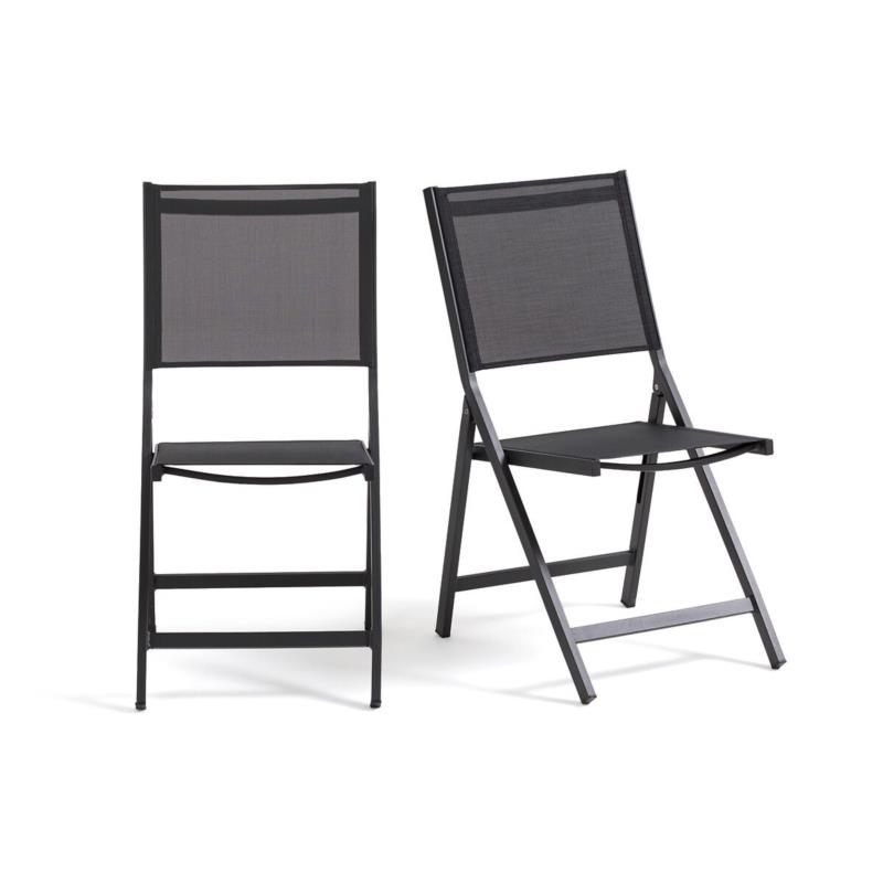 Σετ 2 πτυσσόμενες καρέκλες από αλουμίνιο Μ58xΠ46xΥ91cm