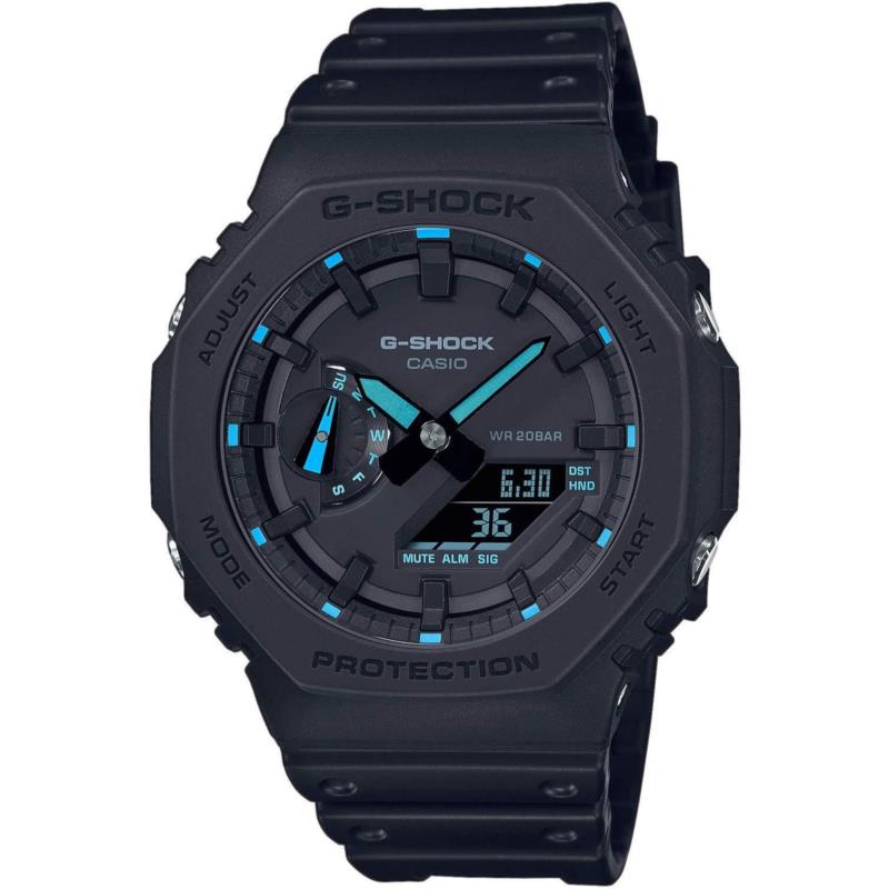 CASIO G-Shock Chronograph - GA-2100-1A2ER Black case with Black Rubber Strap