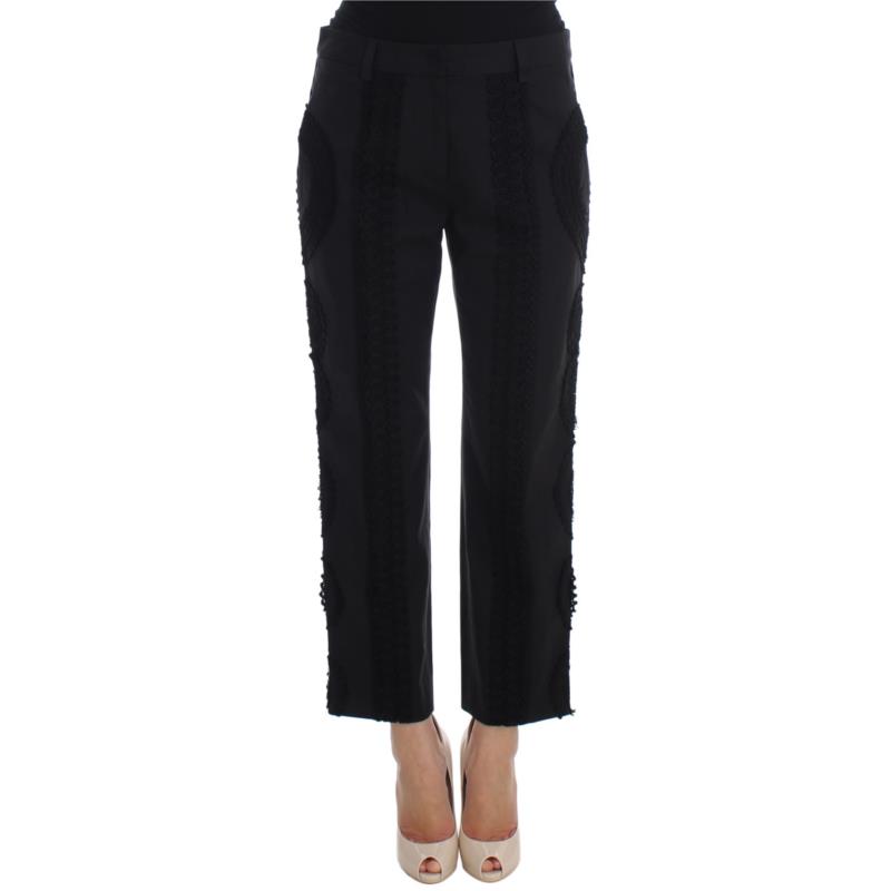 Dolce & Gabbana Black Cotton Stretch Torero Capris Pants SIG20002 IT36