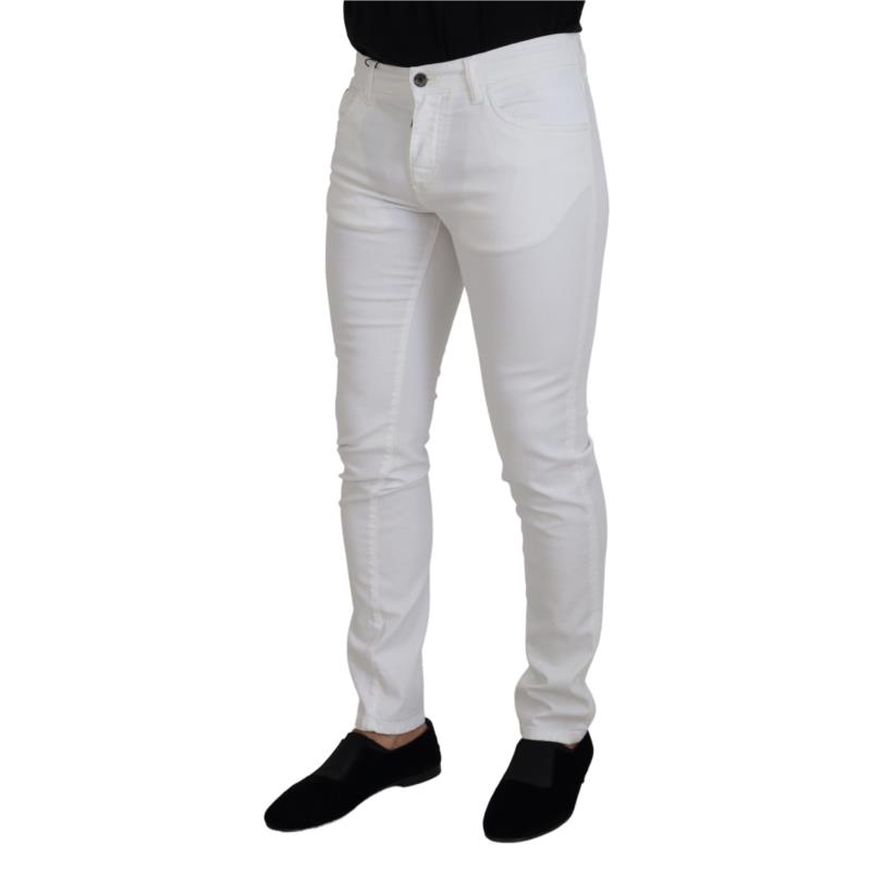 Dolce & Gabbana White Slim Skinny Stretch Cotton Denim Jeans IT44
