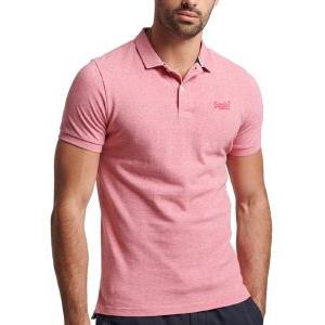 T-SHIRT POLO SUPERDRY OVIN CLASSIC PIQUE M1110343A ΡΟΖ ΜΕΛΑΝΖΕ