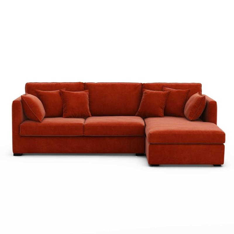 Γωνιακός καναπές από βελούδο Μ110xΠ290xΥ85cm