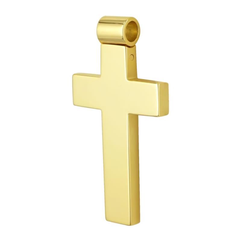 Σταυρός Βάπτισης Ανδρικός Σε Κίτρινο Χρυσό 18 Καρατίων ST2299