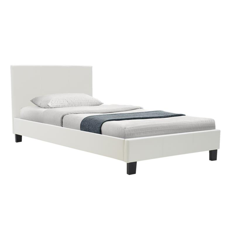 Κρεβάτι Nevil pakoworld μονό 100x200 PU χρώμα λευκό ματ - PAKO WORLD - 006-000012