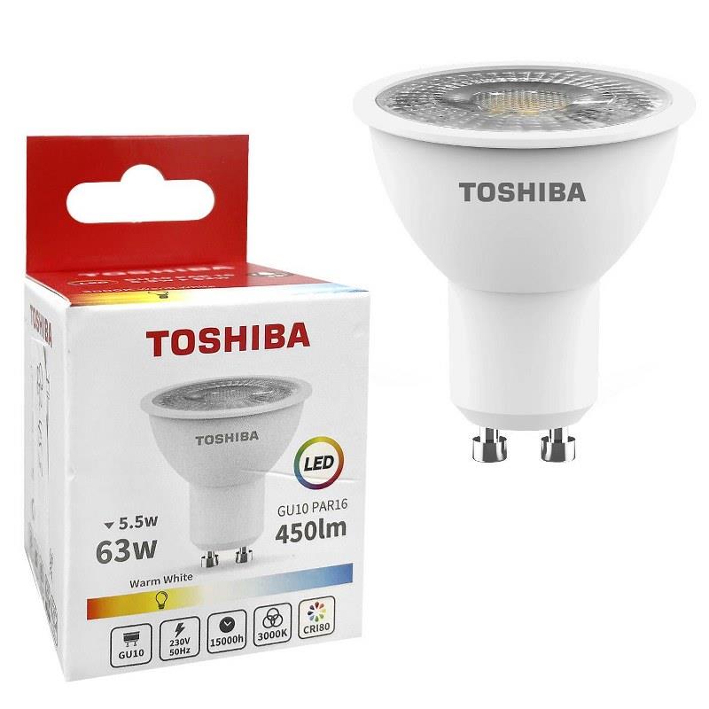 Λάμπα Led GU10 5,5W Θερμό Φως Toshiba 88-453 - TOSHIBA - 88-453