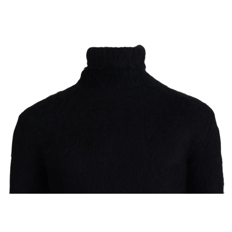 Dolce & Gabbana Black Gold Turtleneck Mohair Pullover Mens Sweater XS