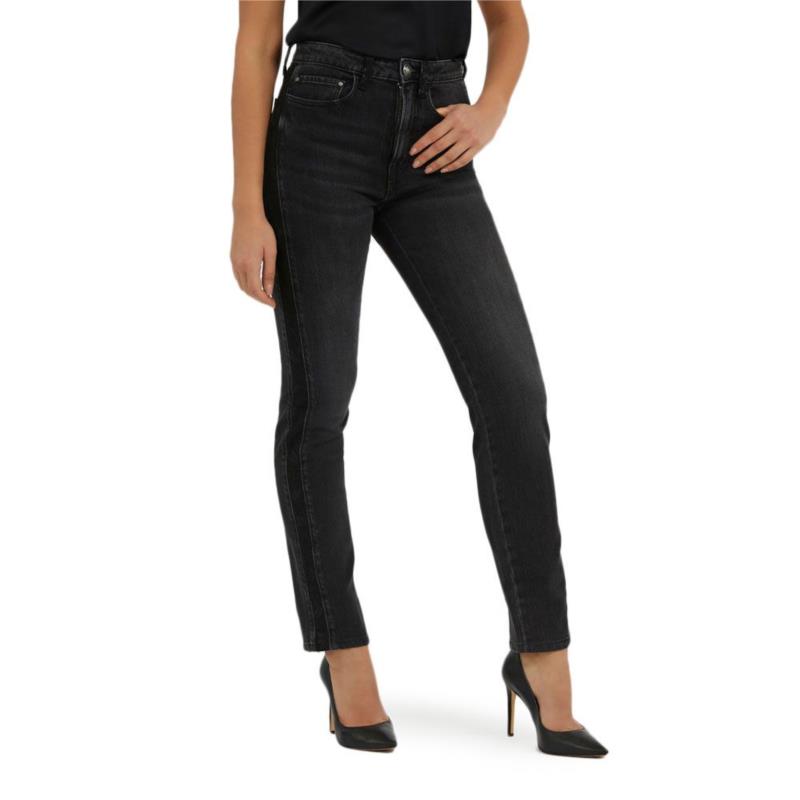 GIRLY SIDEBAND HIGH RISE STRAIGHT FIT JEANS WOMEN GUESS