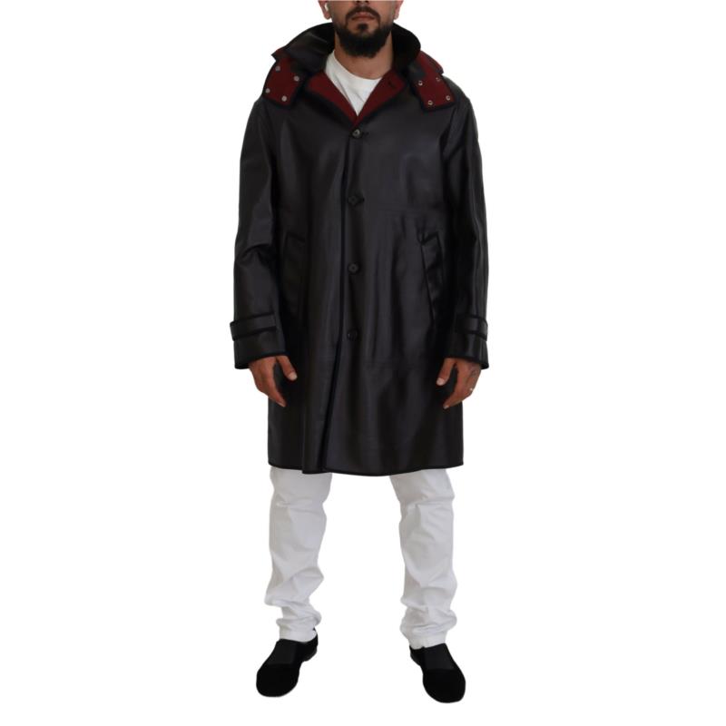 Dolce & Gabbana Black Trench Hooded Parka Cotton Jacket JKT3551 IT44
