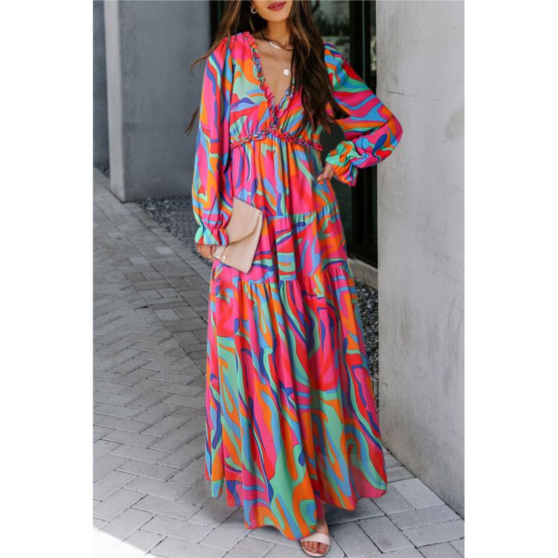 ΑΜΕΣΑ ΔΙΑΘΕΣΙΜΟ: χρωματιστό μάξι φόρεμα DELFINA MULTI