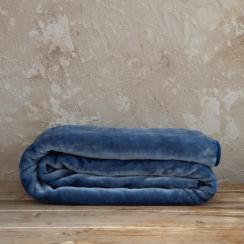 Κουβέρτα Βελουτέ Μονή 160X220 Nima Blue Coperta (160x220)