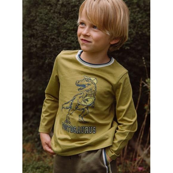Παιδική Μπλούζα για Αγόρια Sergent Major Olive Dinosaur - ΠΡΑΣΙΝΟ