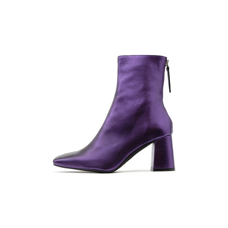 Μποτάκια/Low boots Angel Alarcon METALLIC LEATHER MID HEEL ANKLE BOOTS WOMEN