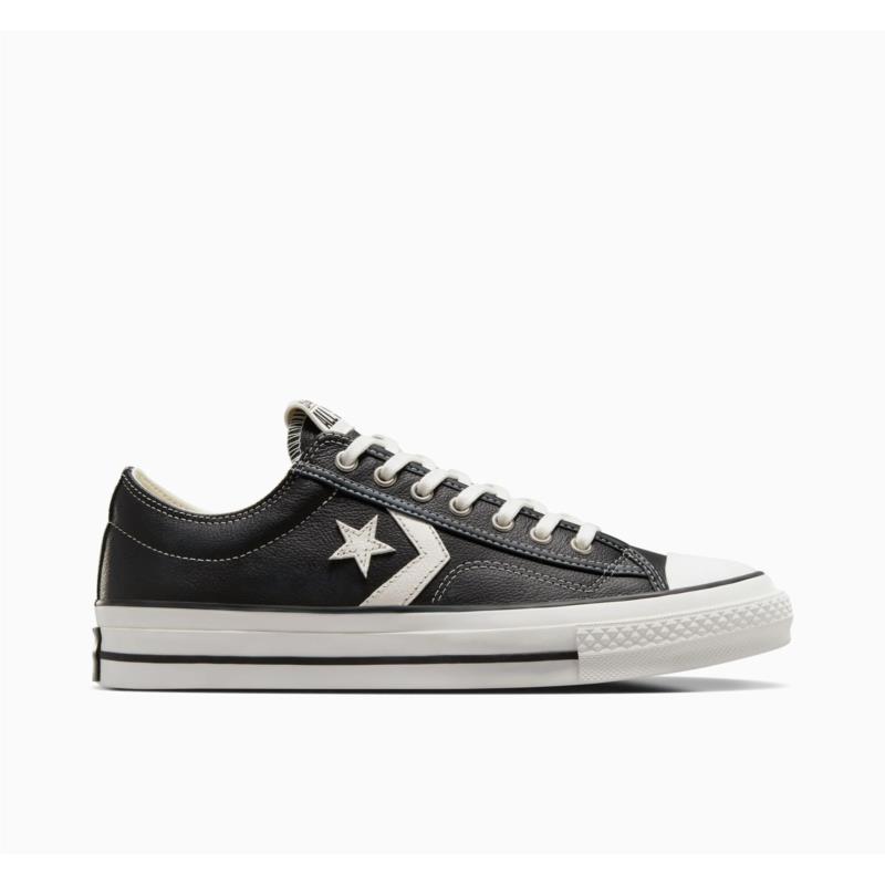 Converse - STAR PLAYER 76 FALL LEATHER - 001-BLACK/VINTAGE WHITE/SILVER