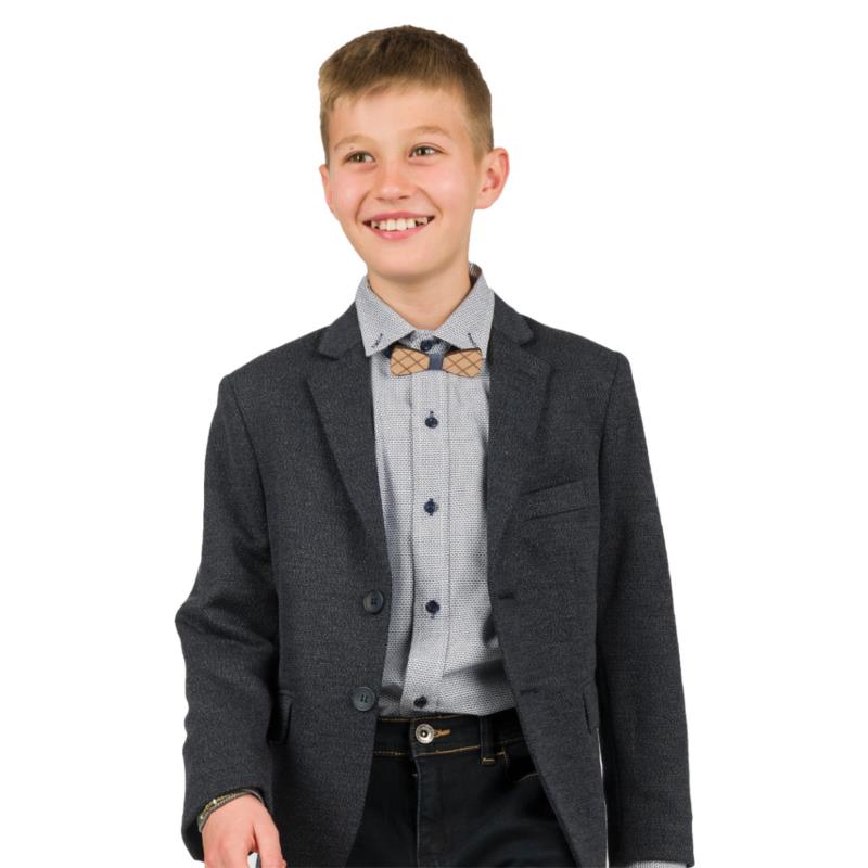 Energiers Μονόχρωμο σακάκι με δύο κουμπιά και μαντήλι για αγόρι.Boutique collection ΜΠΛΕ 43-123070-1