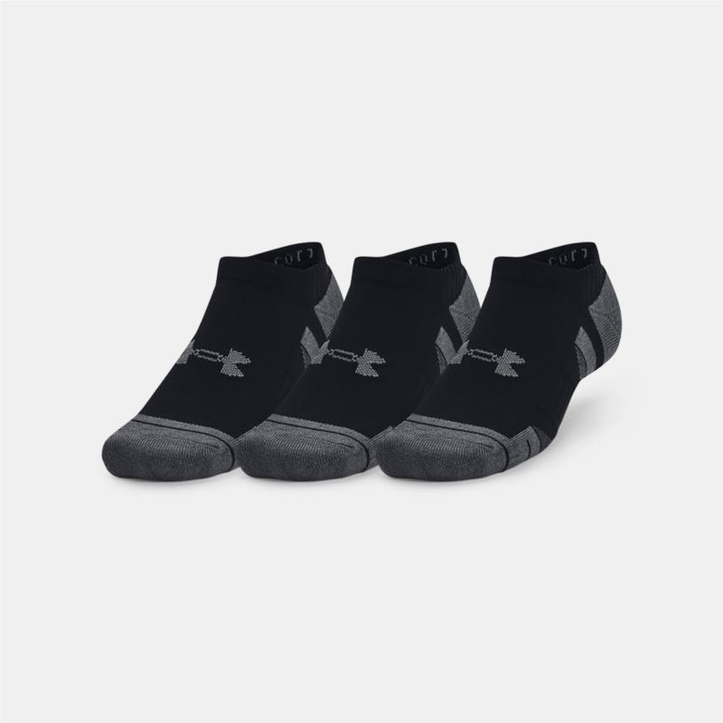 UNDER ARMOUR PERFORMANCE COTTON NO SHOW SOCKS 3-PACK ΜΑΥΡΟ