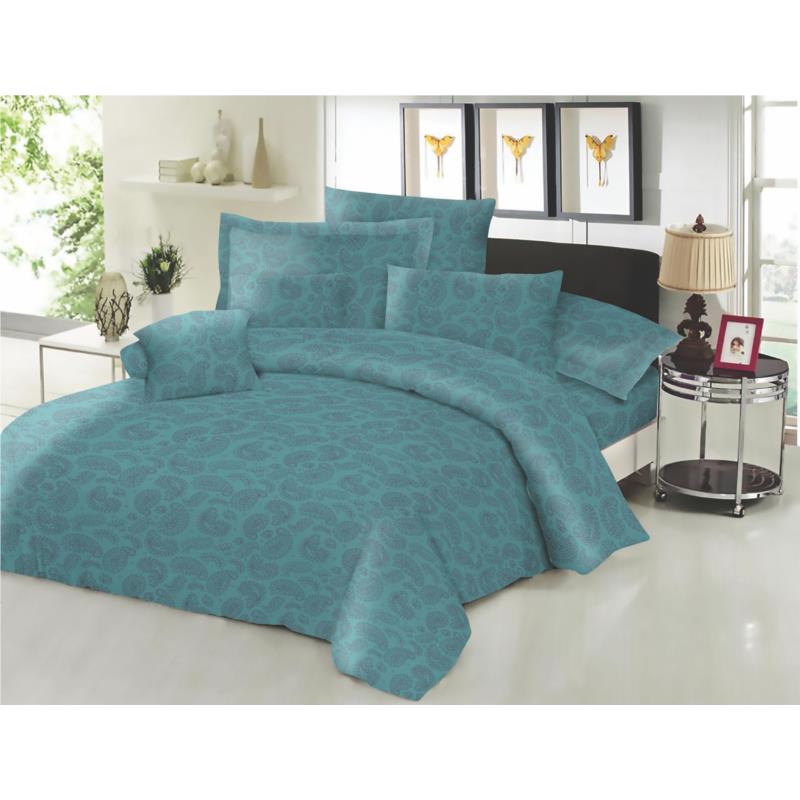 Ζεύγος Μαξιλαροθήκες Polycotton Εμπριμέ 50x70εκ. Lahor Petrol Komvos Home 7000139-59 (Ύφασμα: 50% Cotton-50% Polyester, Χρώμα: Πετρόλ ) - KOMVOS HOME - 7000139-59