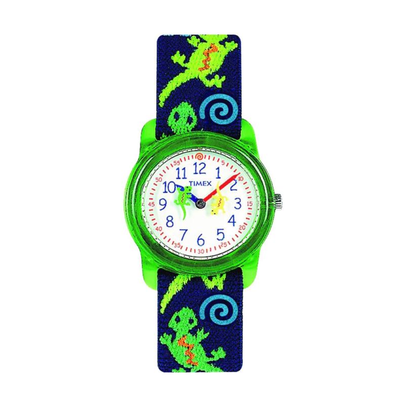Timex Time Machines Green Gecko Multicolor Fabric Strap