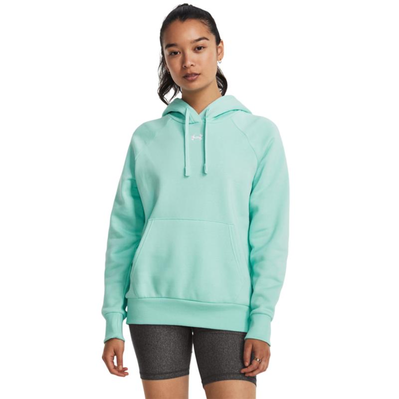 Under Armour - 1379500 UA RIVAL FLEECE HOODIE - Neo Turquoise//White